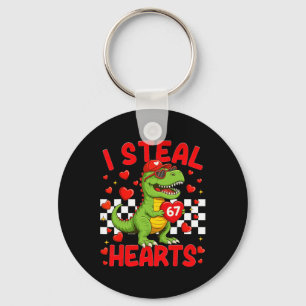 I Steal Hearts 67 Valentine’s Day 67 Dinosaur T-re Key Ring