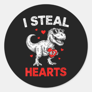 I Steal Hearts 67 Valentine’s Day 67 Meme 6 7 T-re Classic Round Sticker