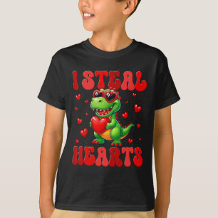 I Steal Hearts Cute Dinosaur Heart Valentine Toddl T-Shirt