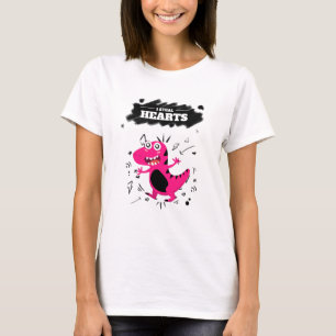 I Steal Hearts Cute Pink Baby Dinosaur Modern T-Shirt