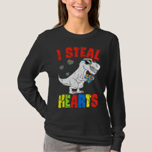 I Steal Hearts Dinosaur Autism Awareness Toddler B T-Shirt