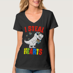 I Steal Hearts Dinosaur Autism Awareness Toddler B T-Shirt