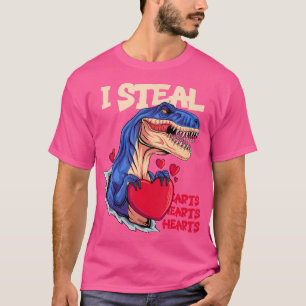 I Steal Hearts Dinosaur Boys Men Love T Rex T-Shirt