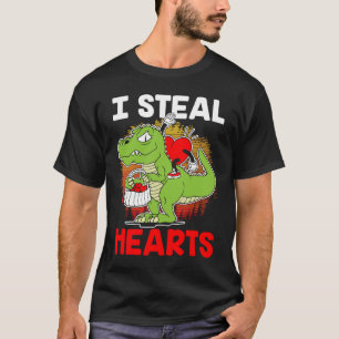 i steal hearts Dinosaur Heart Boys girls Valentine T-Shirt