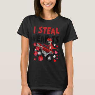 I Steal Hearts Dinosaur Monster Truck T Rex Valent T-Shirt
