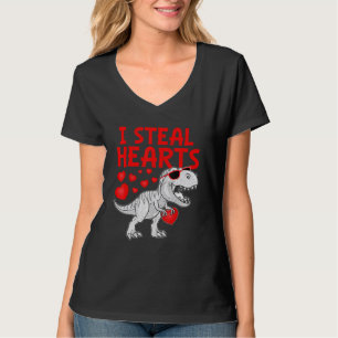 I Steal Hearts Dinosaur T Rex Cute Baby Boys Valen T-Shirt