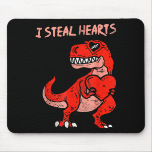 I Steal Hearts Dinosaur Trex Dino Love Valentines Mouse Pad