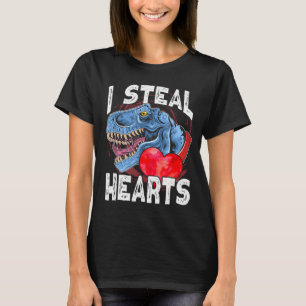 I Steal Hearts Dinosaur Valentine’s Day T Rex Love T-Shirt