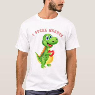 I Steal Hearts Dinosaur Valentines Day Baby Toddle T-Shirt