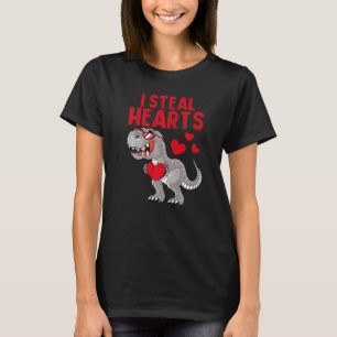 I Steal Hearts Dinosaur Valentines Day For Toddler T-Shirt
