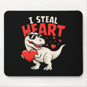 I Steal Hearts Dinosaur Valentines For Boys Girls  Mouse Pad