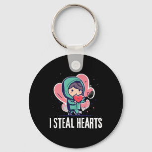 I Steal Hearts Funny Valentines Day Child Stealing Key Ring