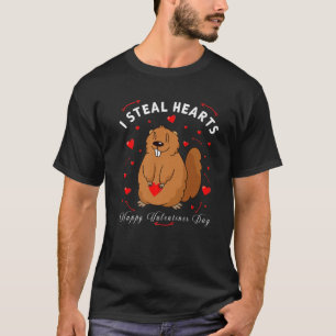 I Steal Hearts Funny Valentine's Day Groundhog T-Shirt