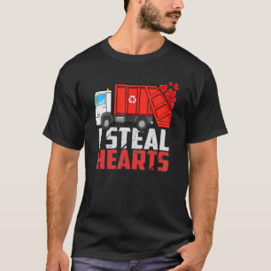 I Steal Hearts Garbage Truck Valentines Day Toddle T-Shirt