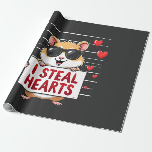 I Steal Hearts Hamster Lover Valentine Day Wrapping Paper