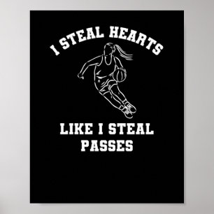 I Steal Hearts Like I Steal Pes Women's Basketball Poster