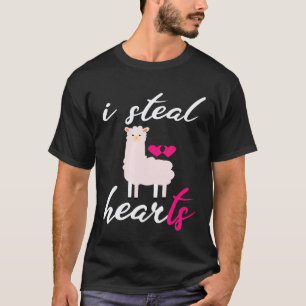 I Steal Hearts llama Valentins Day T-Shirt