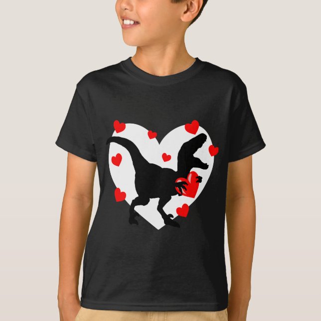 I Steal Hearts Loveasaurus T-rex Dinosaur Fans T-Shirt (Front)