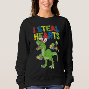 I Steal Hearts Puzzle Autism Awareness T Rex Dinos Sweatshirt