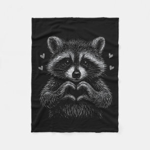 I Steal Hearts Raccoon Valentines Racoon Meme Grap Fleece Blanket