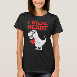 I Steal Hearts Shirt Dinosaur T rex Valentines Day