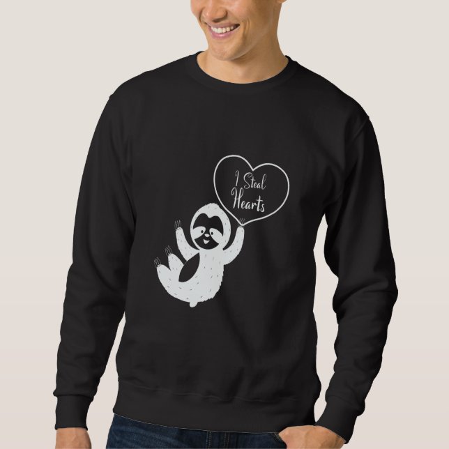 I Steal Hearts Sloth Valentines Day  2 Sweatshirt (Front)