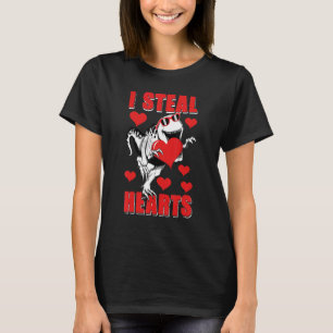 I Steal Hearts T Rex Cute Dinosaur Heart Valentine T-Shirt