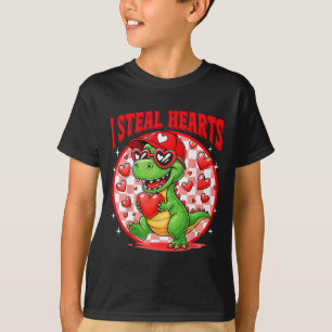 I Steal Hearts T-rex Dino By Boy Valentines Toddle T-Shirt