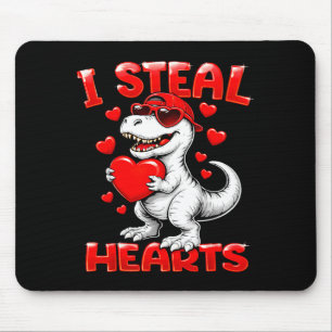 I Steal Hearts T Rex Dinosaur Boy Valentines Day T Mouse Pad