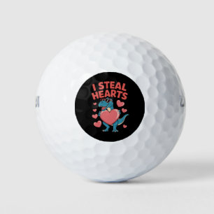 I Steal Hearts T Rex Dinosaur Valentine's Day Golf Balls