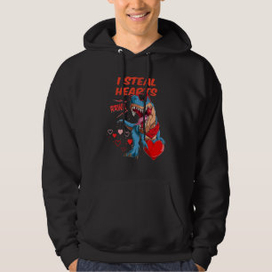 I Steal Hearts T rex Dinosaur Valentines Day Kids Hoodie