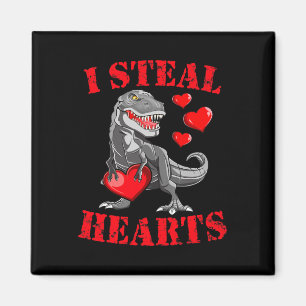 I Steal Hearts T Rex Valentines Day Fun Boys Girls Magnet