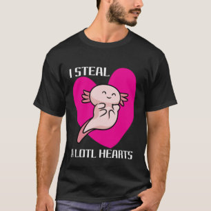 I Steal Hearts Valentine's Day Axolotl Animal T-Shirt