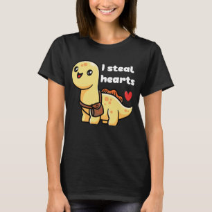 I Steal Hearts  Valentine's Day  Dinosaur T-Shirt