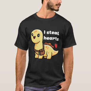 I Steal Hearts  Valentine's Day  Dinosaur T-Shirt