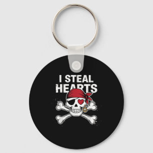 I Steal Hearts Valentines Day Pirate Funny Valenti Key Ring
