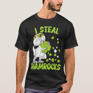 I Steal Shamrocks st patrick's day Dinosaur 5 T-Shirt