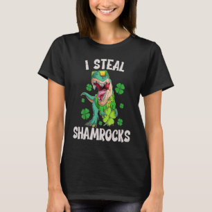 I Steal Shamrocks  st patrick's day Dinosaurs   6 T-Shirt