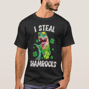 I Steal Shamrocks  st patrick's day Dinosaurs   6 T-Shirt