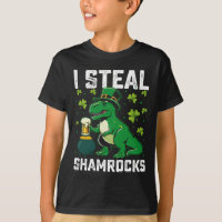 I Steal Shamrocks T Rex Dinosaur St Patrick's Day