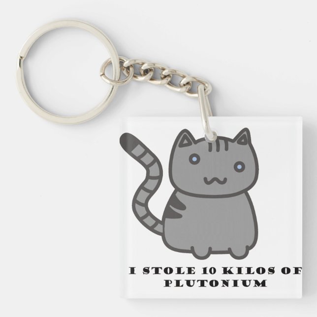 I stole 10 kilos of plutonium cat key ring (Front)