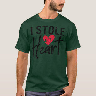 I Stole Her Heart Funny Groom Wedding Married Grap T-Shirt