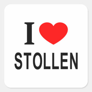 I ❤️ STOLLEN I LOVE STOLLEN I HEART STOLLEN SQUARE STICKER