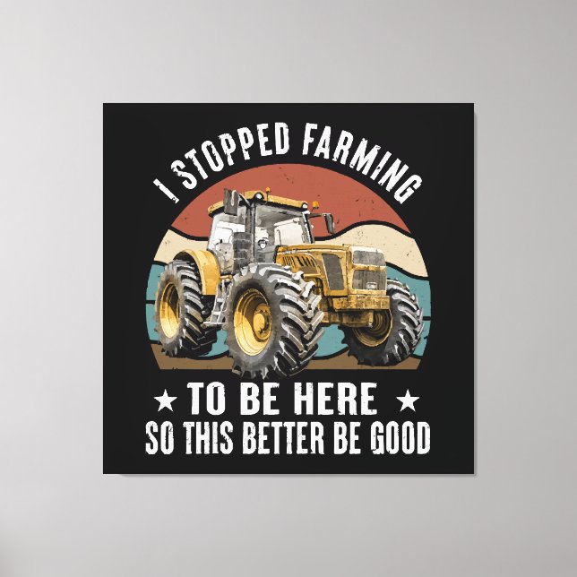 I Stopped Farming To Be Here So This Better  Canvas Print (Front)