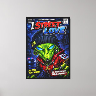 I Street Love – Urban Alien Comic Cover Art Canvas Print