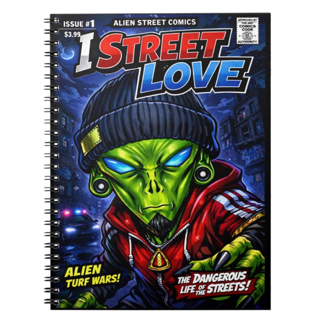 I Street Love – Urban Alien Comic Cover Art Notebook (Front)