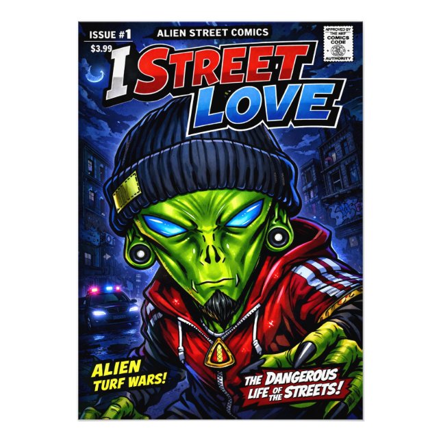 I Street Love – Urban Alien Comic Cover Art Photo Print (Front)