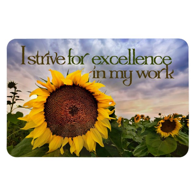 "I strive for excellence" Motivation Affirmation Magnet (Horizontal)