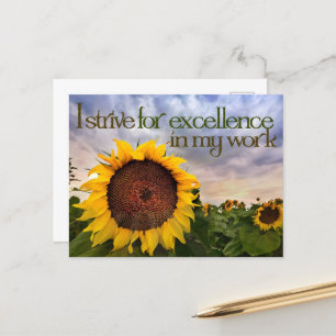 "I strive for excellence" Motivation Affirmation Postcard