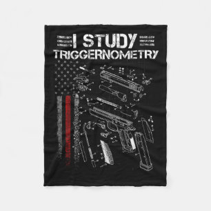 I Study Triggernometry Gun Veteran Christmas Fleece Blanket